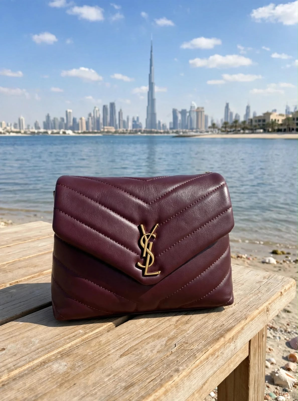 YSL Shoulder Bag - Burgundy