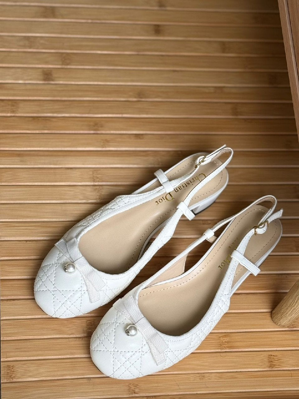 Dior Quilted Ballerina - White