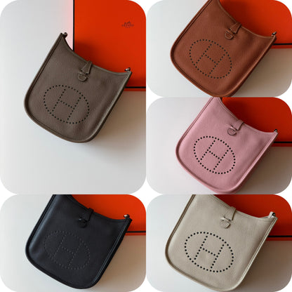 Hermes Evelyne Shoulder Bag - Black, Beige, White, Pink, Brown