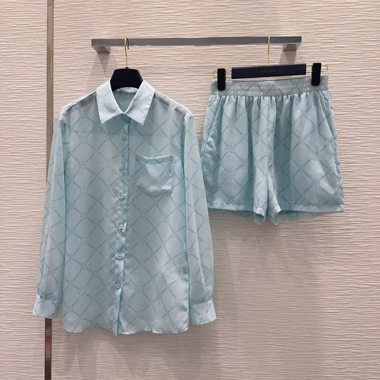Louis Vuitton Shirt And Shorts Set - Light Blue