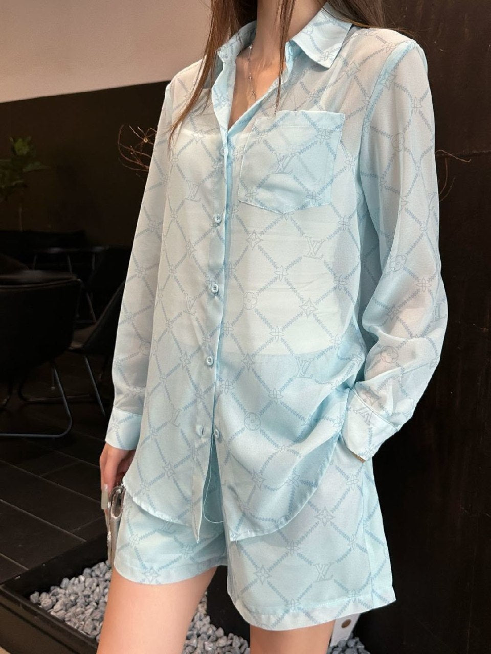 Louis Vuitton Shirt And Shorts Set - Light Blue