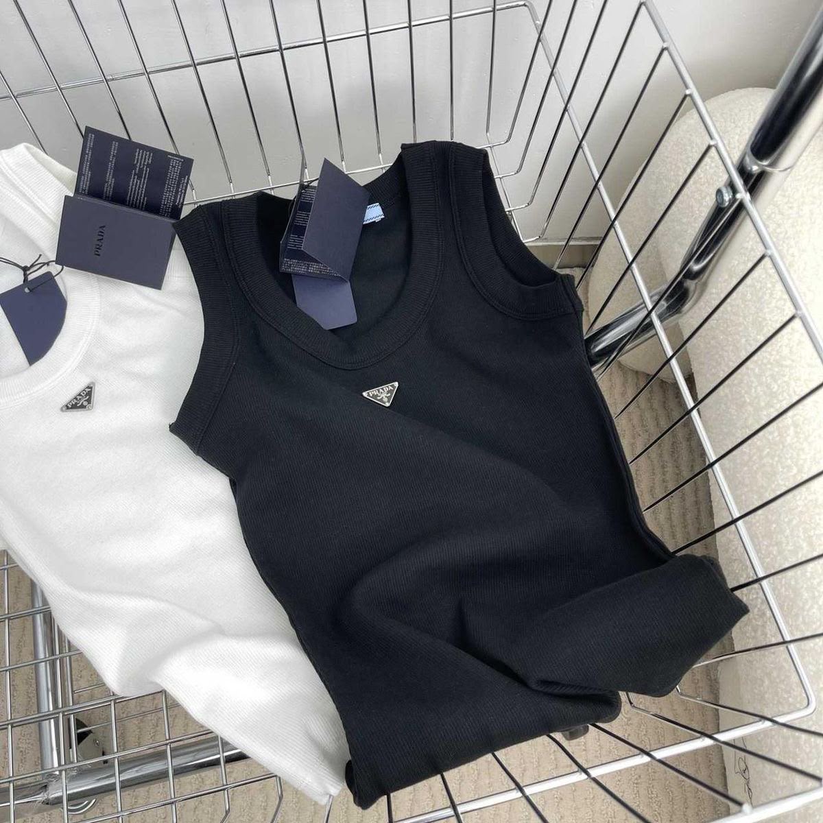Prada Tank Top - White, Black