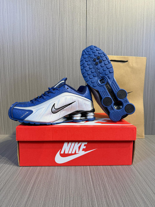 Nike Shox R4 Blue Silver Sneakers - 