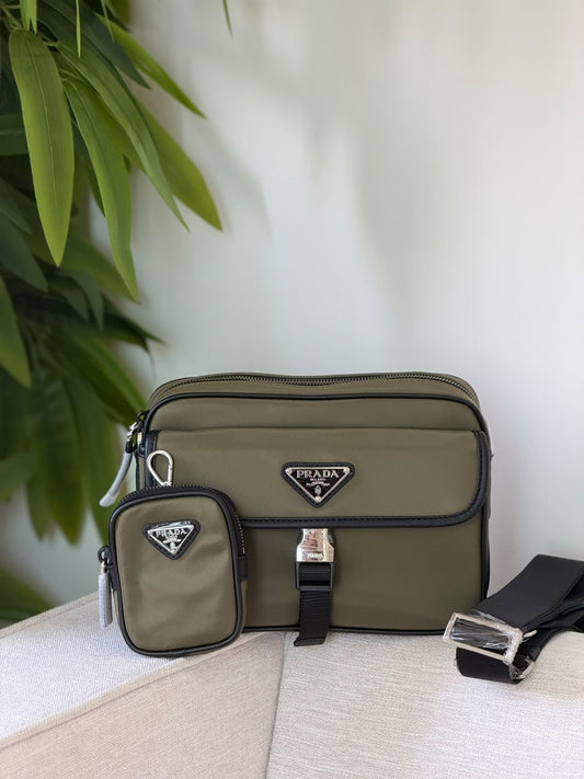 Prada Buckle Crossbody Bag - Green