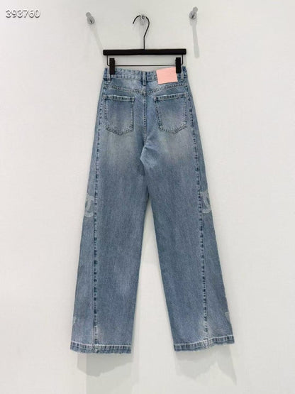 Chanel Logo-Detail Jeans Pants - Blue