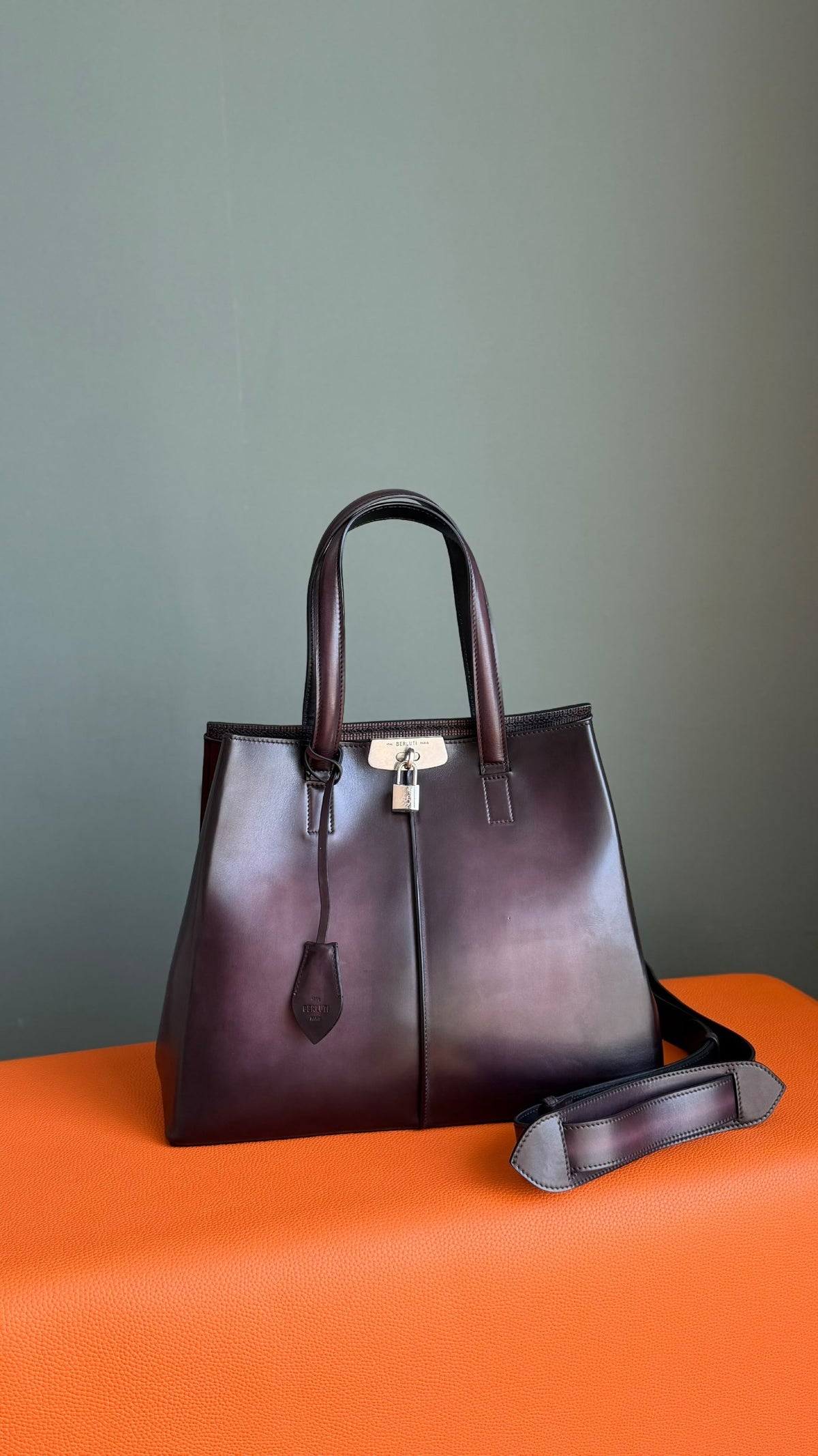 Berluti Tote Bag - Burgundy