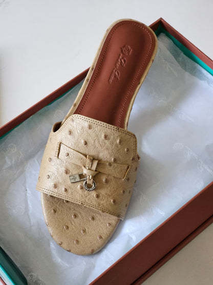 Loro Piana Slippers - Beige Embossed