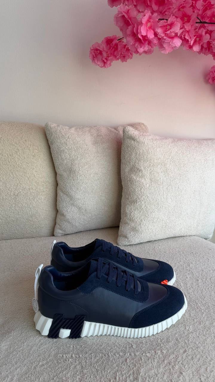 Hermes Panelled Sneakers - Navy
