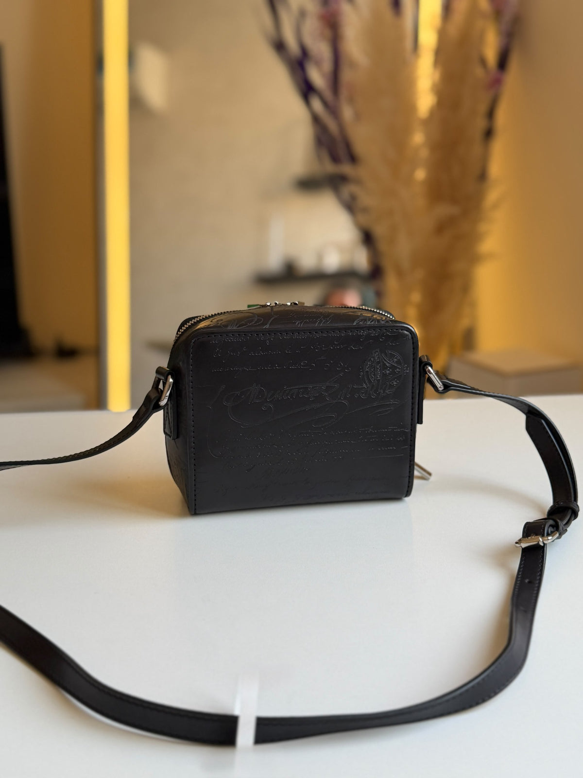 Berluti Crossbody Bag - Black Embossed