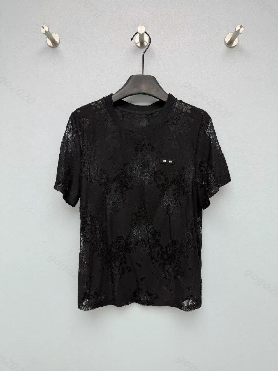 Miu Miu Floral T-Shirt - Black