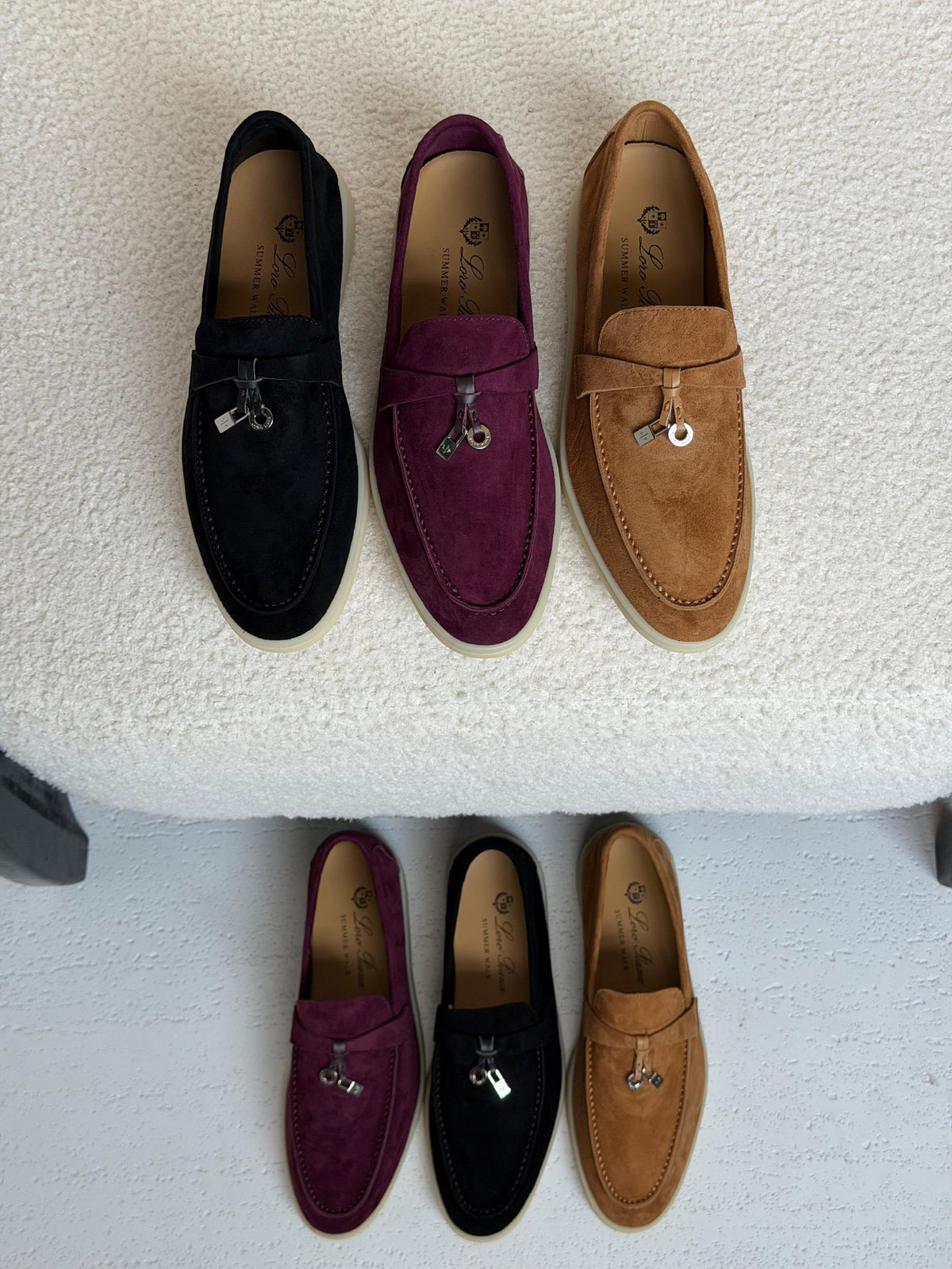 Loro Piana Charm Loafers - Black, Burgundy, Brown