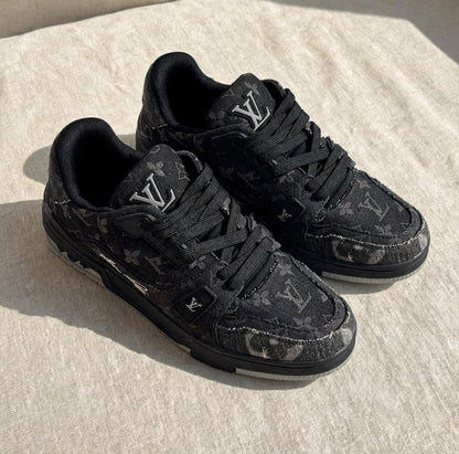 Louis Vuitton Panel Sneakers - Beige, Black Monogram, Black, Navy