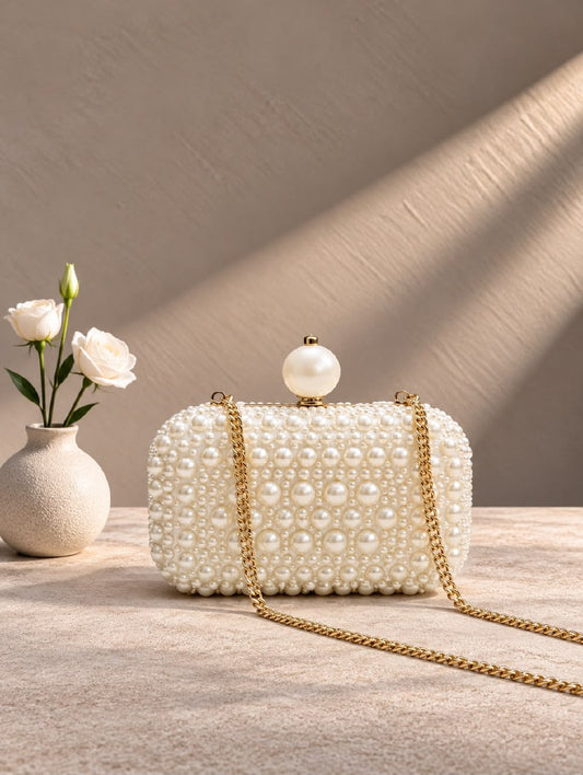 Jimmy Choo Smooth-Orb Clutch - White