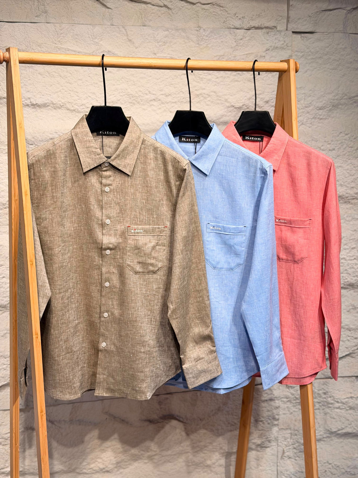 Kiton Shirt - Beige, Light Blue, Pink