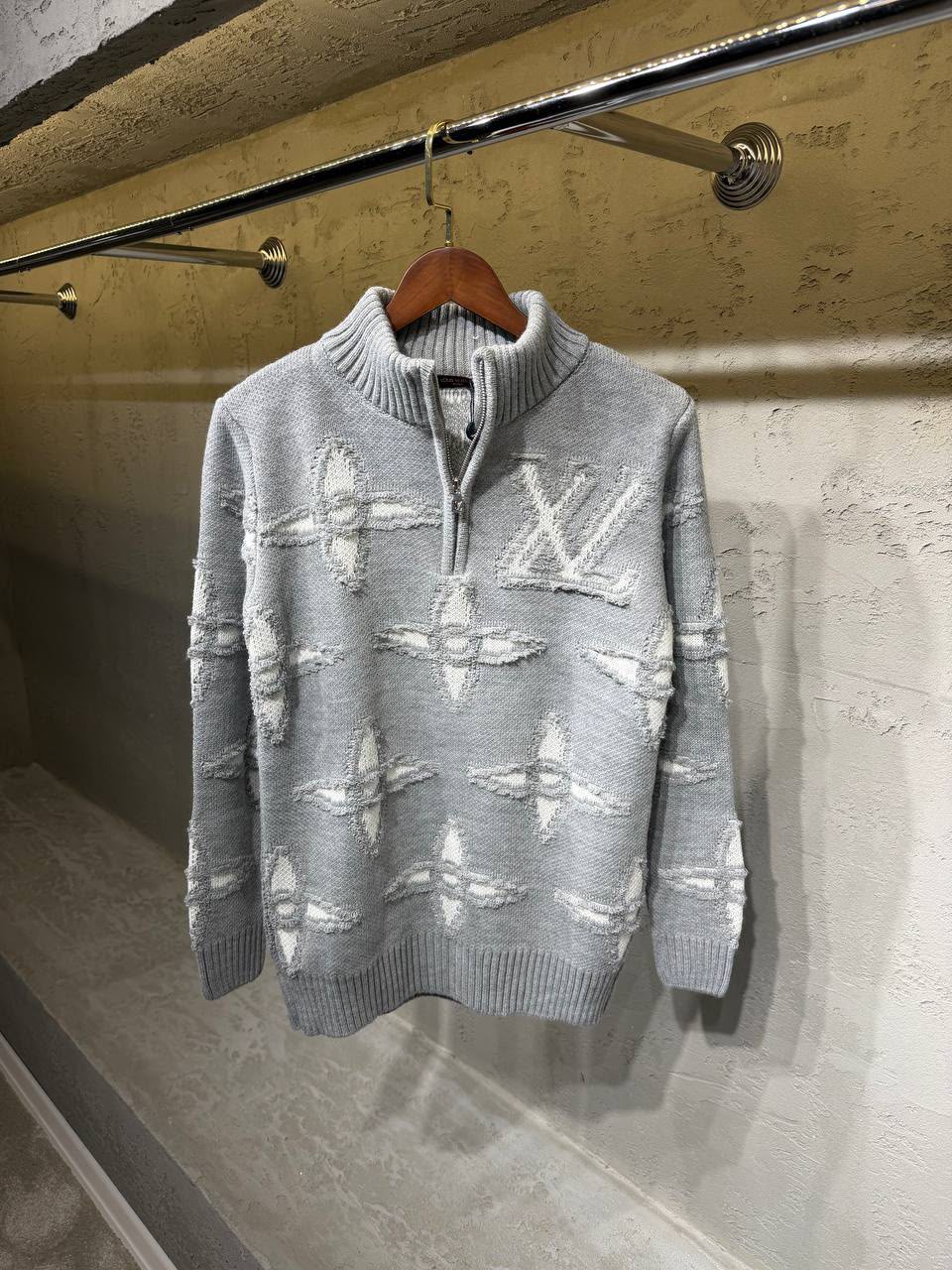 Louis Vuitton Distressed-Motif Sweater - Grey Monogram