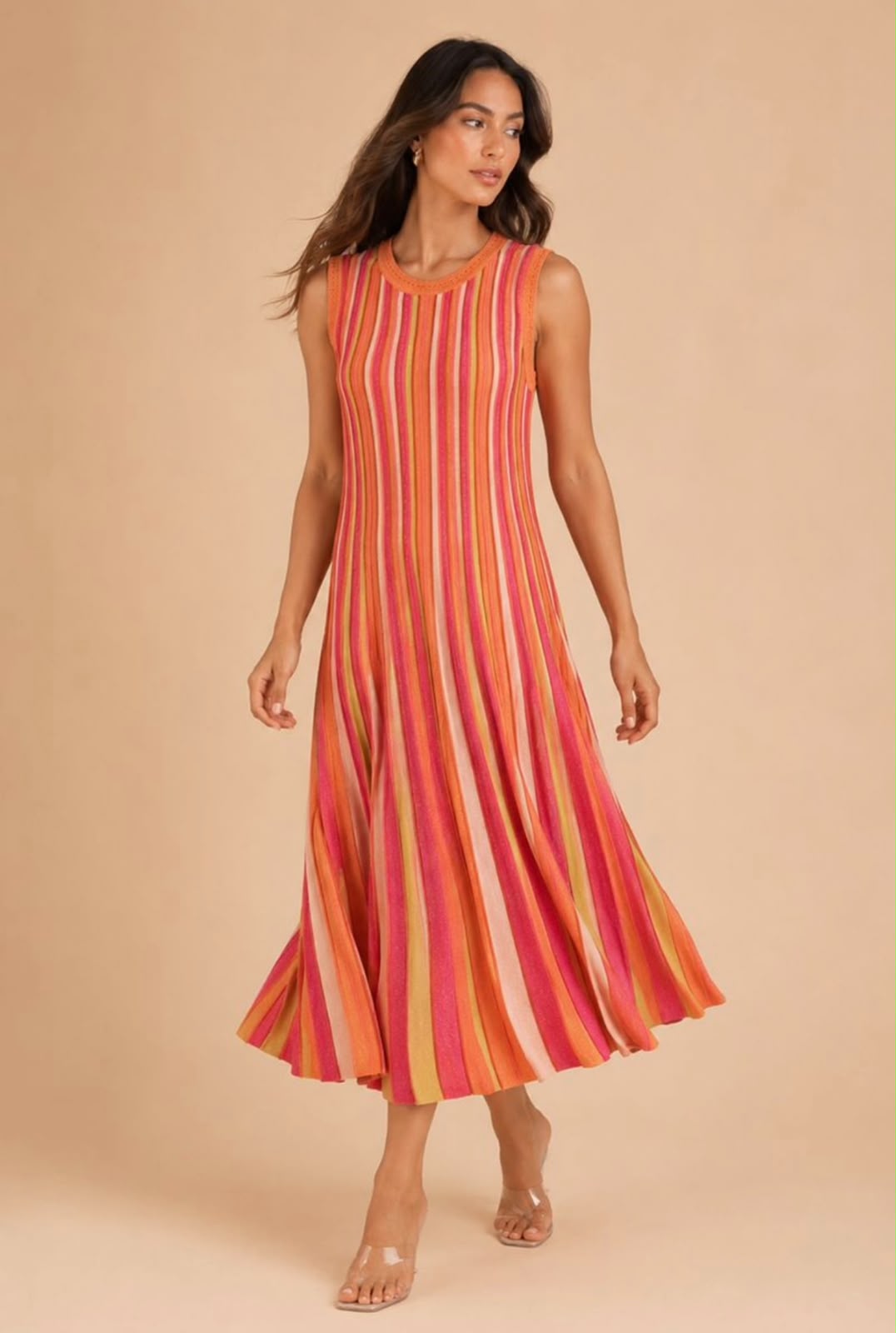 Missoni Striped Midi Dress - Orange