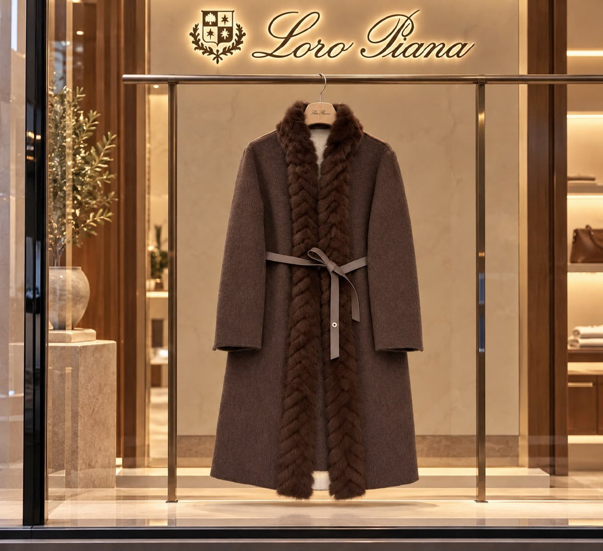 Loro Piana Belted Collar Coat - Brown