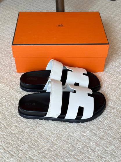 Hermes Slippers - White