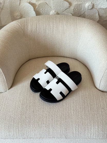 Hermes Slippers - White