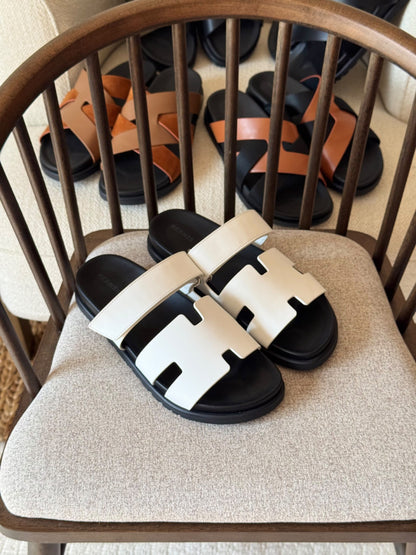 Hermes Slippers - White
