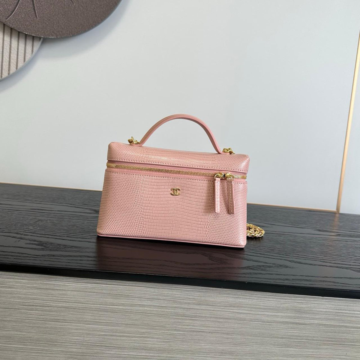 Chanel Handbag Textured Vanity - Pink Embossed