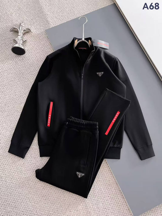 Prada Pocket-Tab Tracksuit - Black