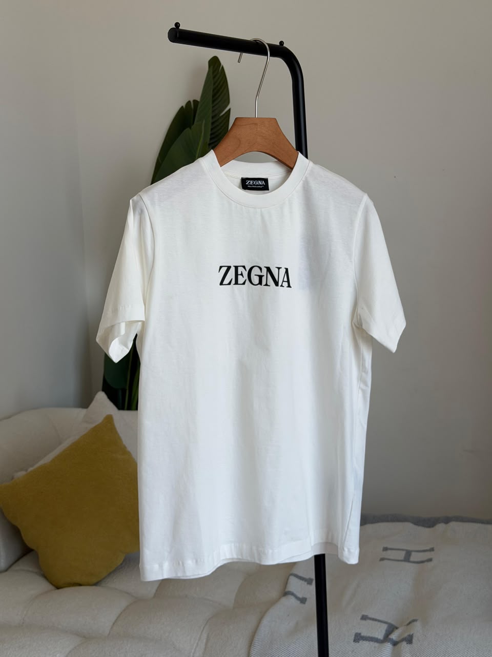 Zegna Center-Logo T-Shirt - White, Black