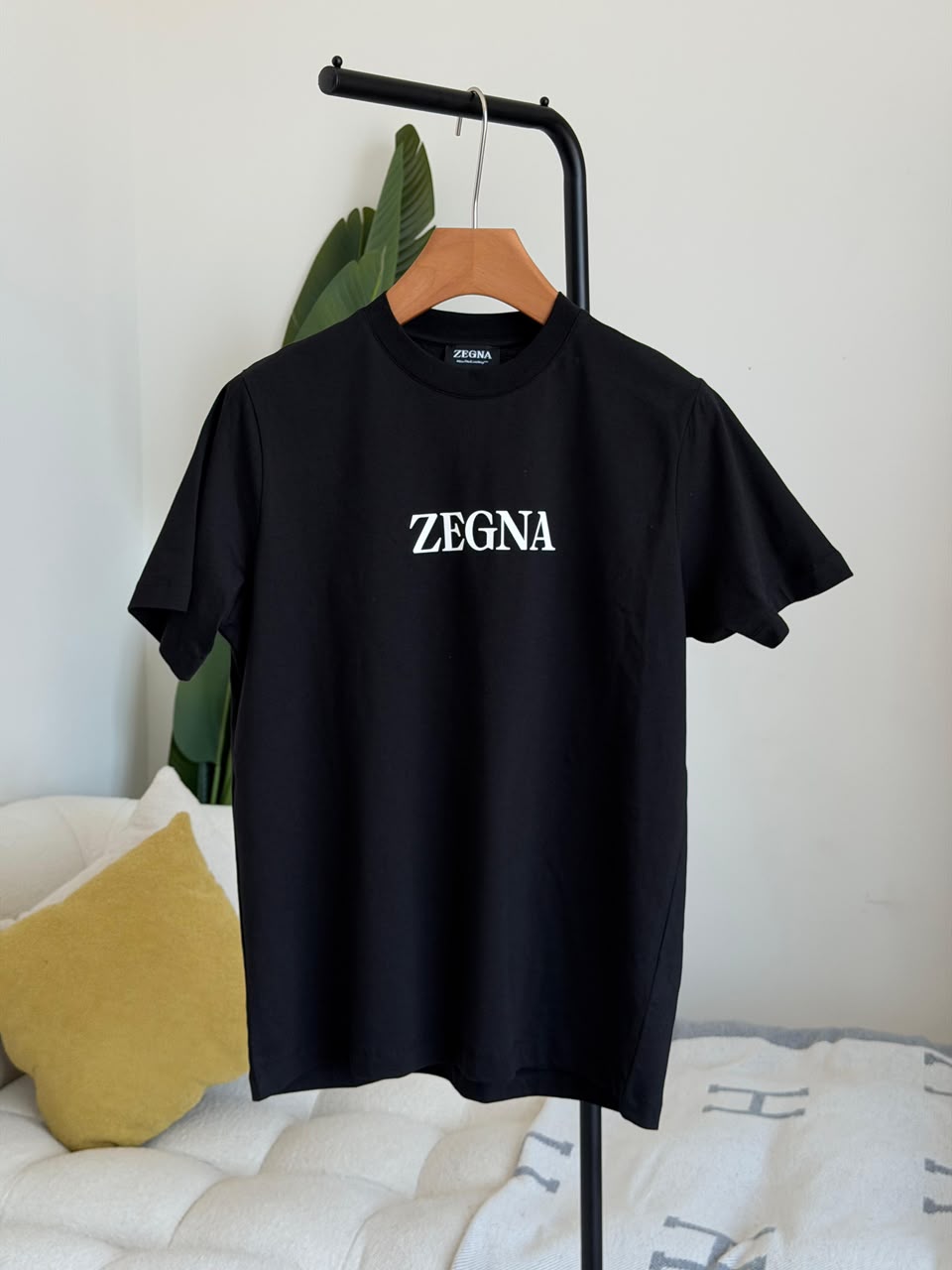 Zegna Center-Logo T-Shirt - White, Black