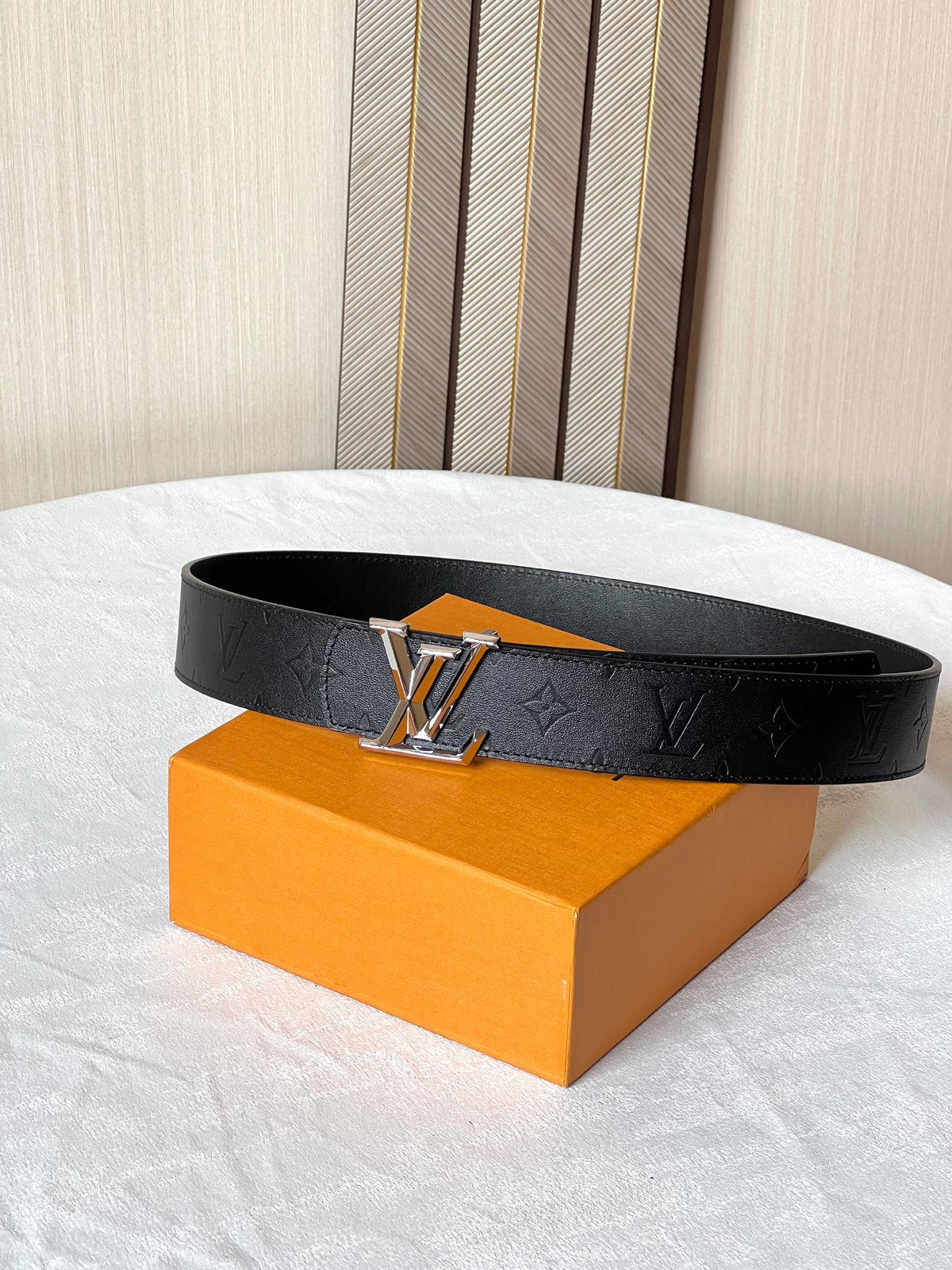 Louis Vuitton Monogram Belt - Black Embossed