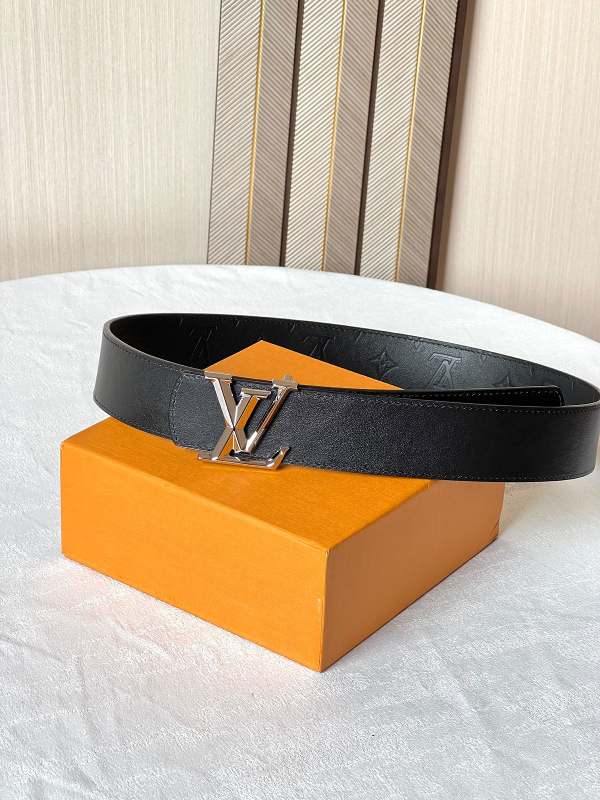 Louis Vuitton Monogram Belt - Black Embossed