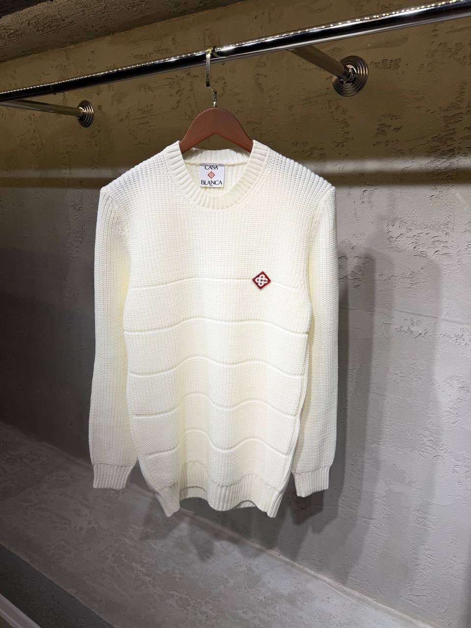 Casablanca Horizontal-Panel Sweater - White, Black