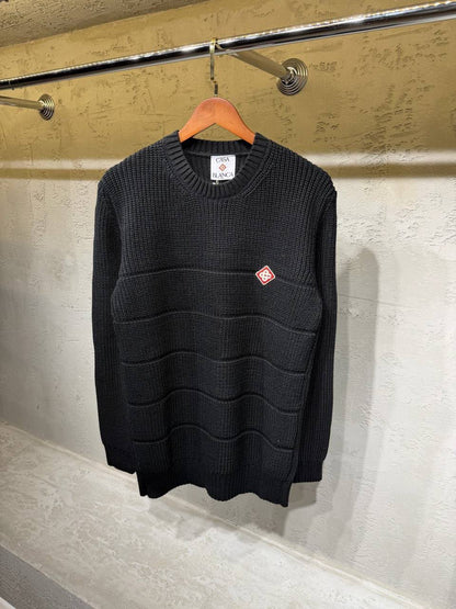 Casablanca Horizontal-Panel Sweater - White, Black