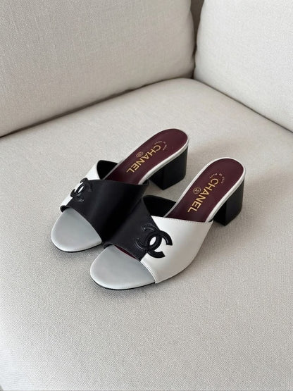 Chanel Block-Heel Heels - White & Black