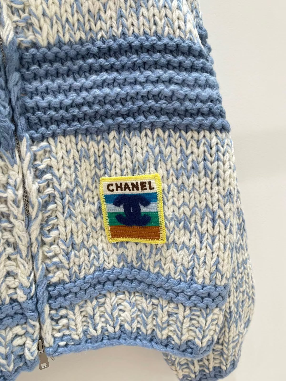 Chanel Striped Cardigan - White