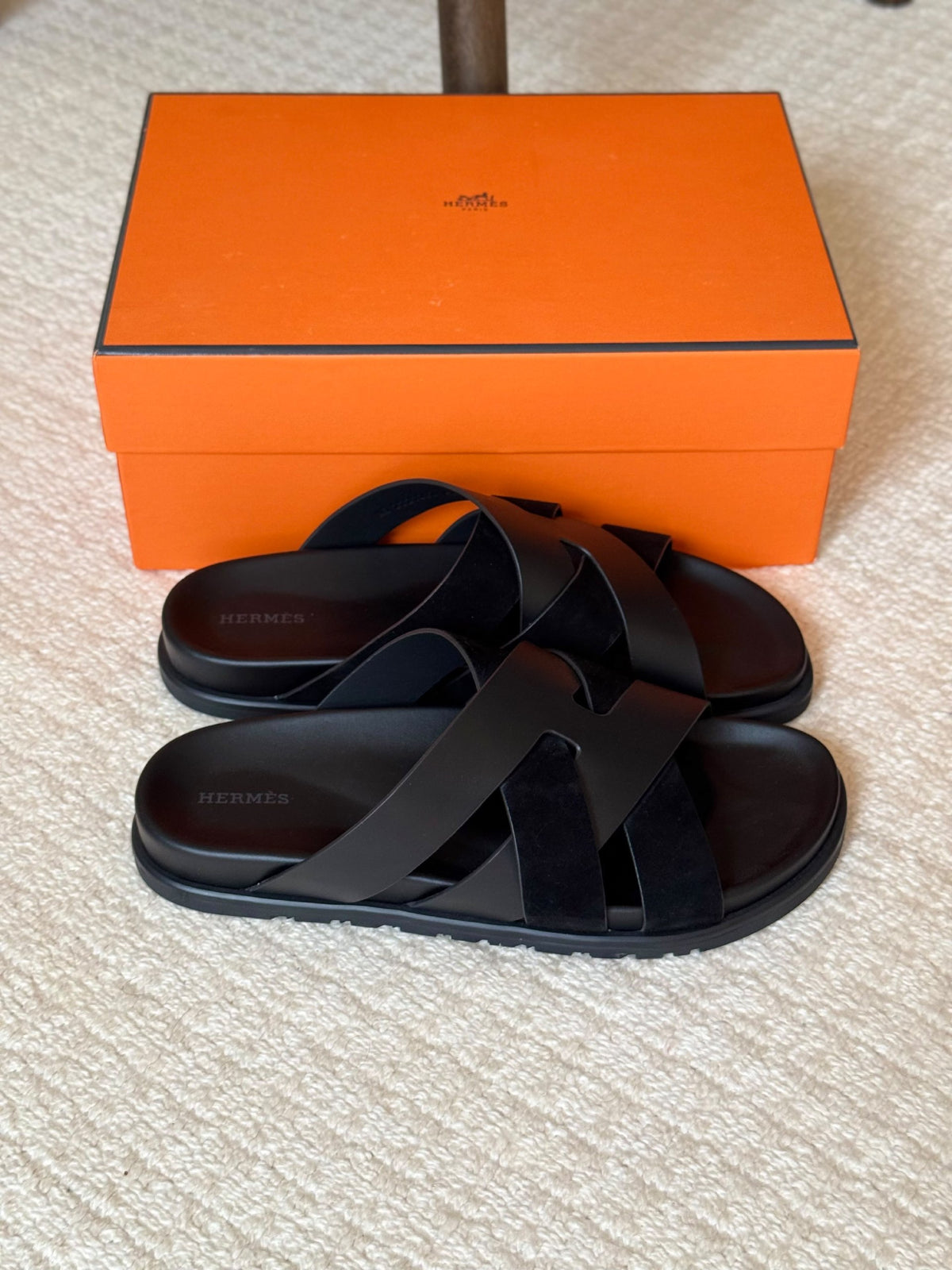 Hermes Slippers - Black