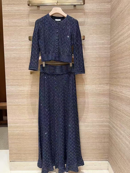 Sandro Panelled Set - Navy
