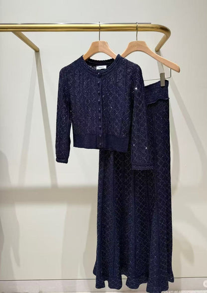Sandro Panelled Set - Navy