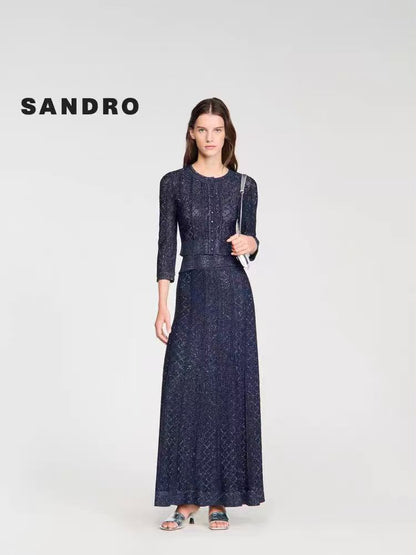 Sandro Panelled Set - Navy