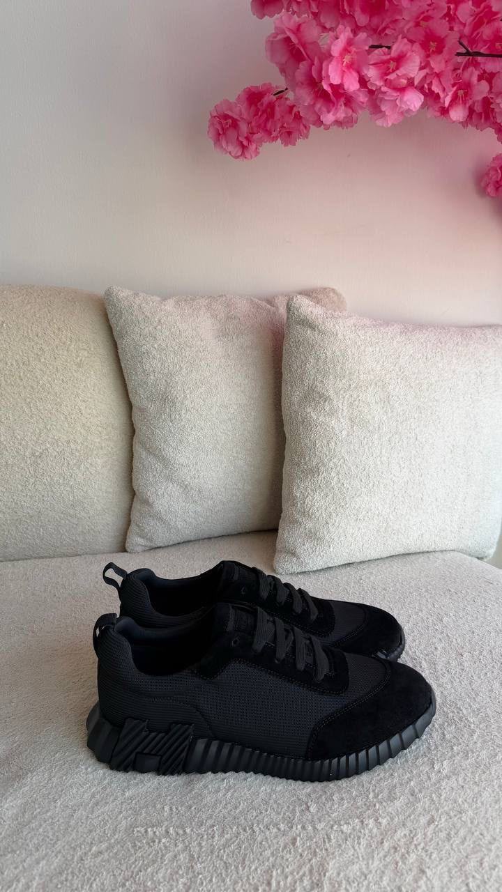 Hermes Mesh Sneakers - Black