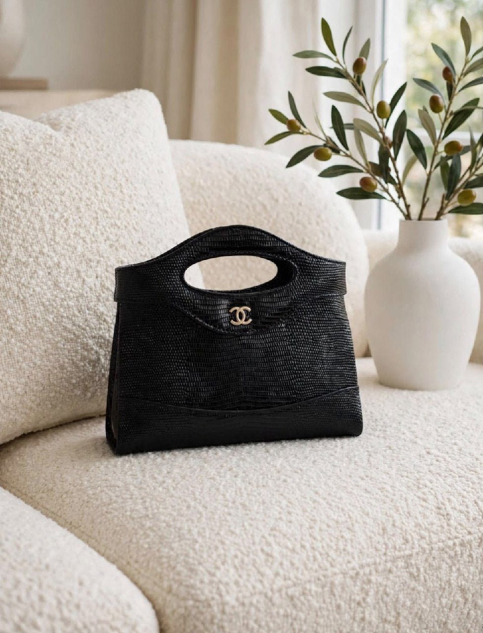 Chanel Handbag (Layered Panel) - Black Embossed