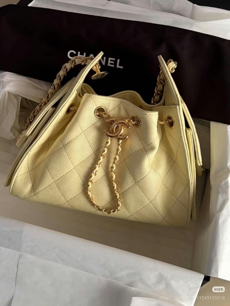 Chanel Drawstring Shoulder Bag - Beige