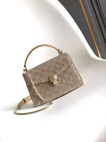 Bulgari Serpenti Forever Shoulder Bag - Beige Snake Print