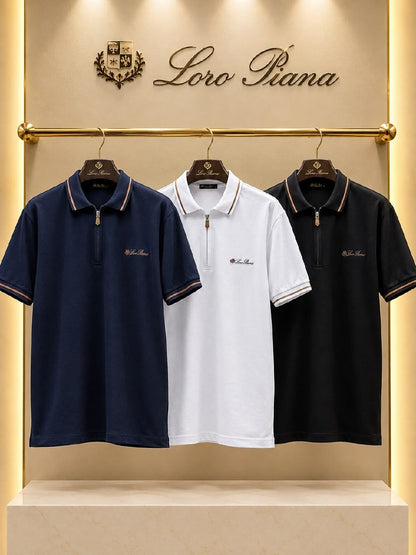 Loro Piana Polo Shirt - Navy, White, Black