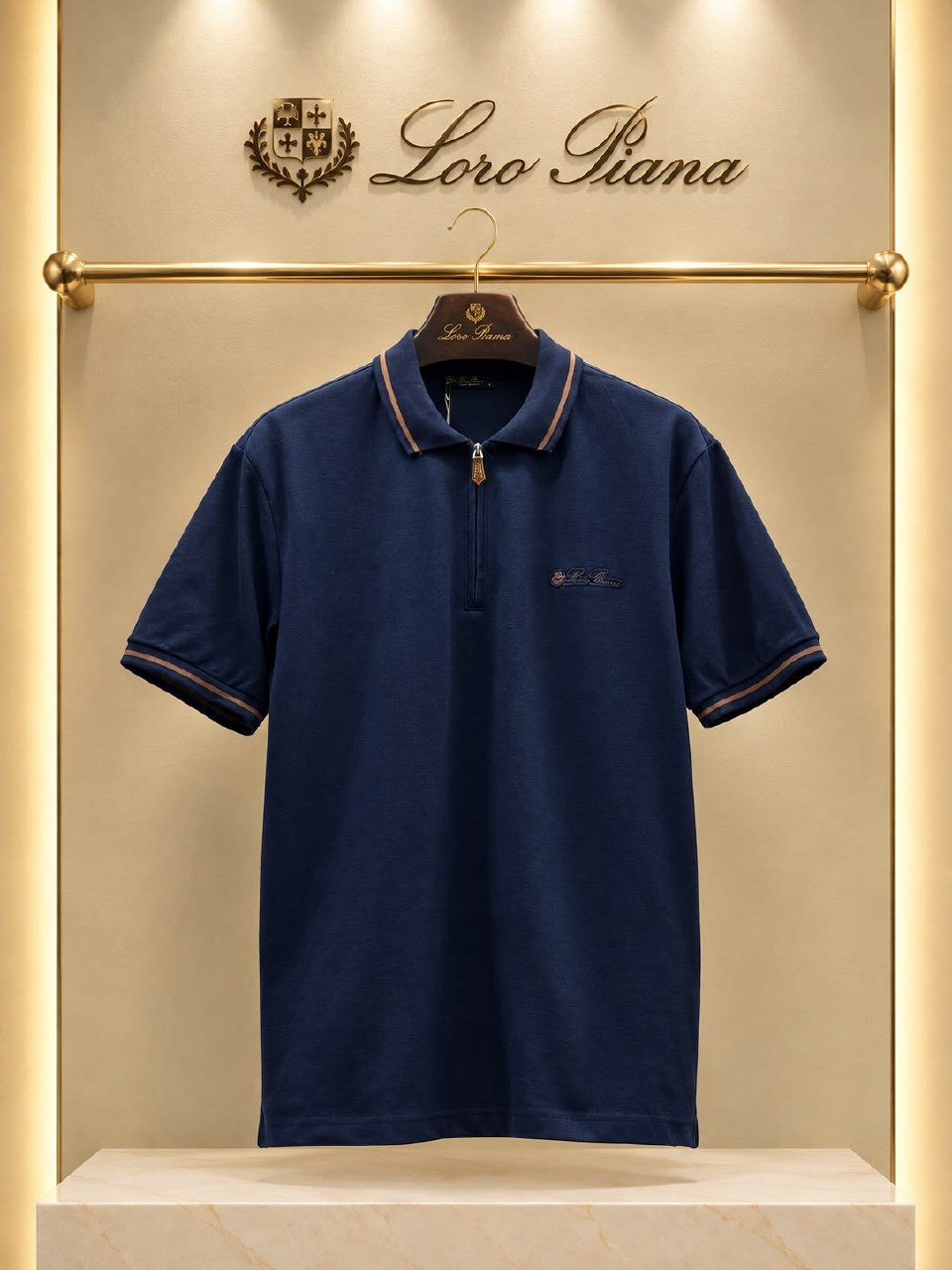 Loro Piana Polo Shirt - Navy, White, Black
