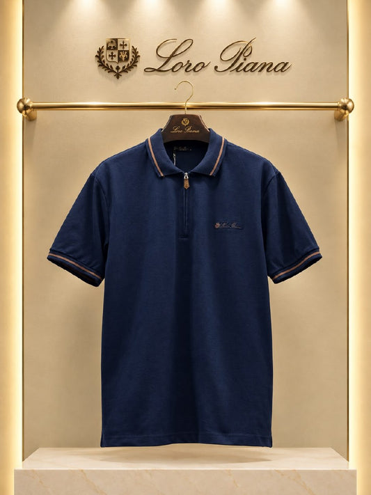 Loro Piana Polo Shirt - Navy, White, Black