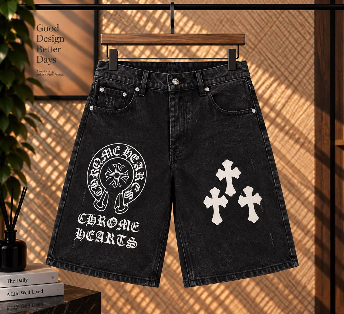 Chrome Hearts Denim Shorts - Black