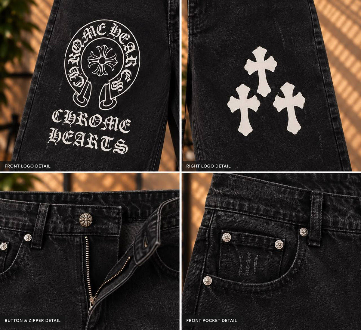 Chrome Hearts Denim Shorts - Black