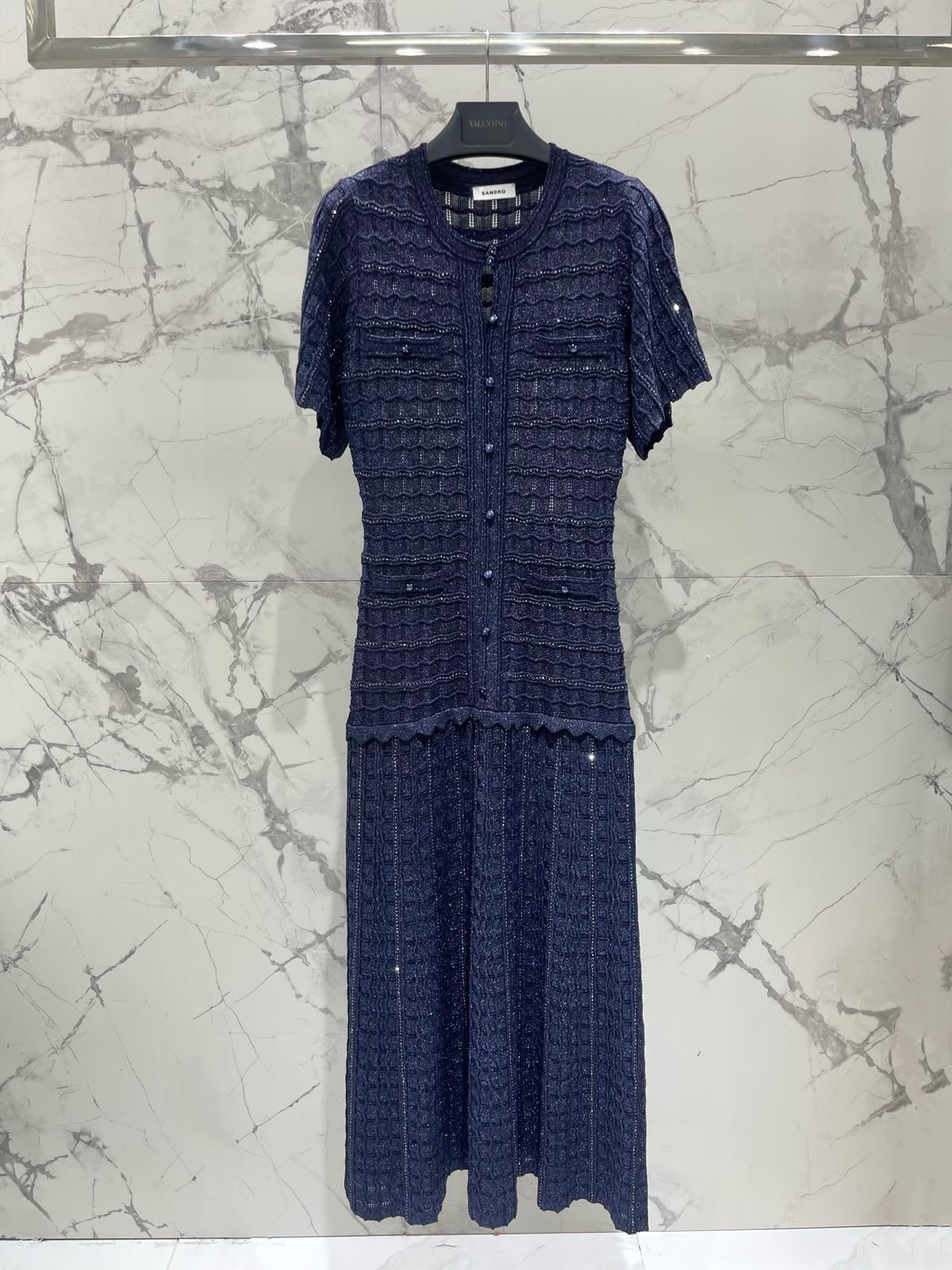 Sandro Dress - Navy, Beige