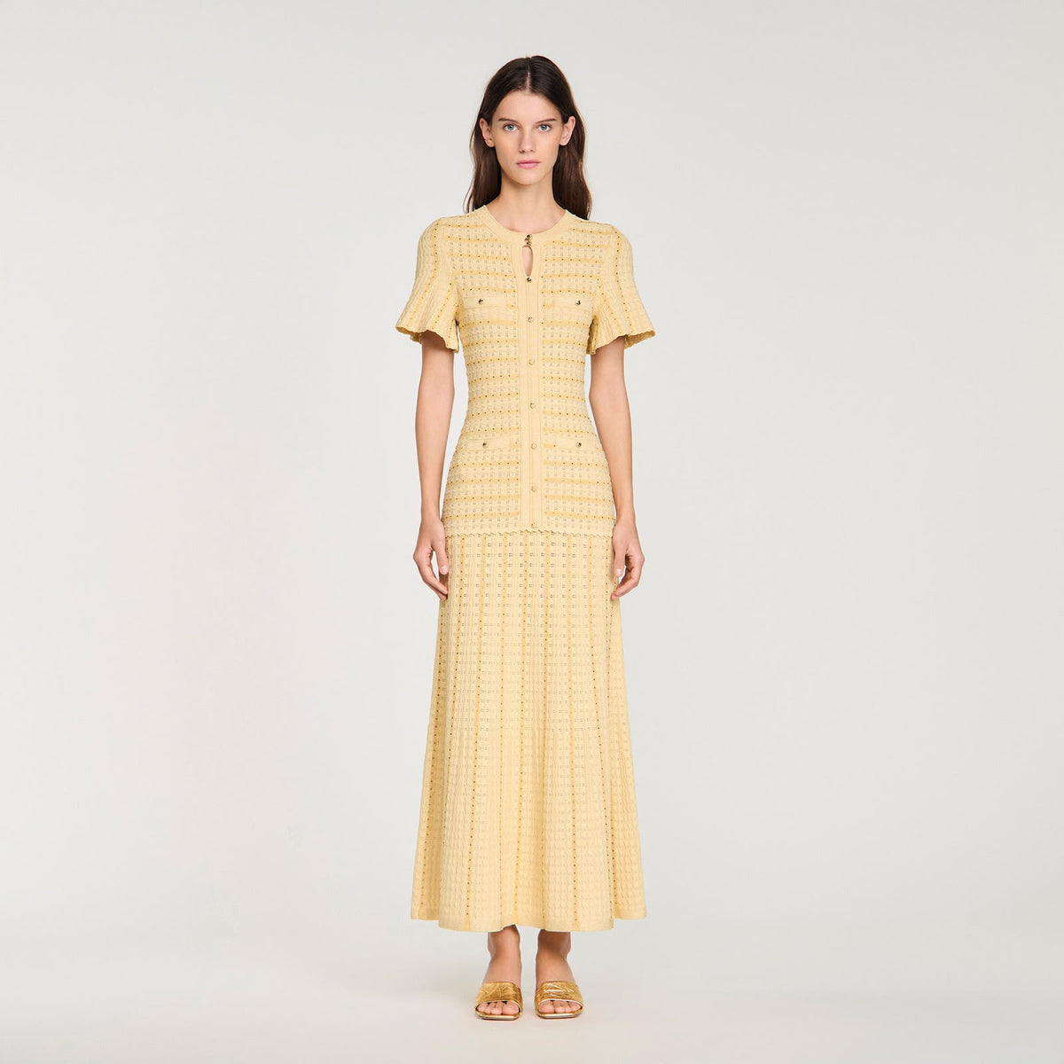 Sandro Dress - Navy, Beige