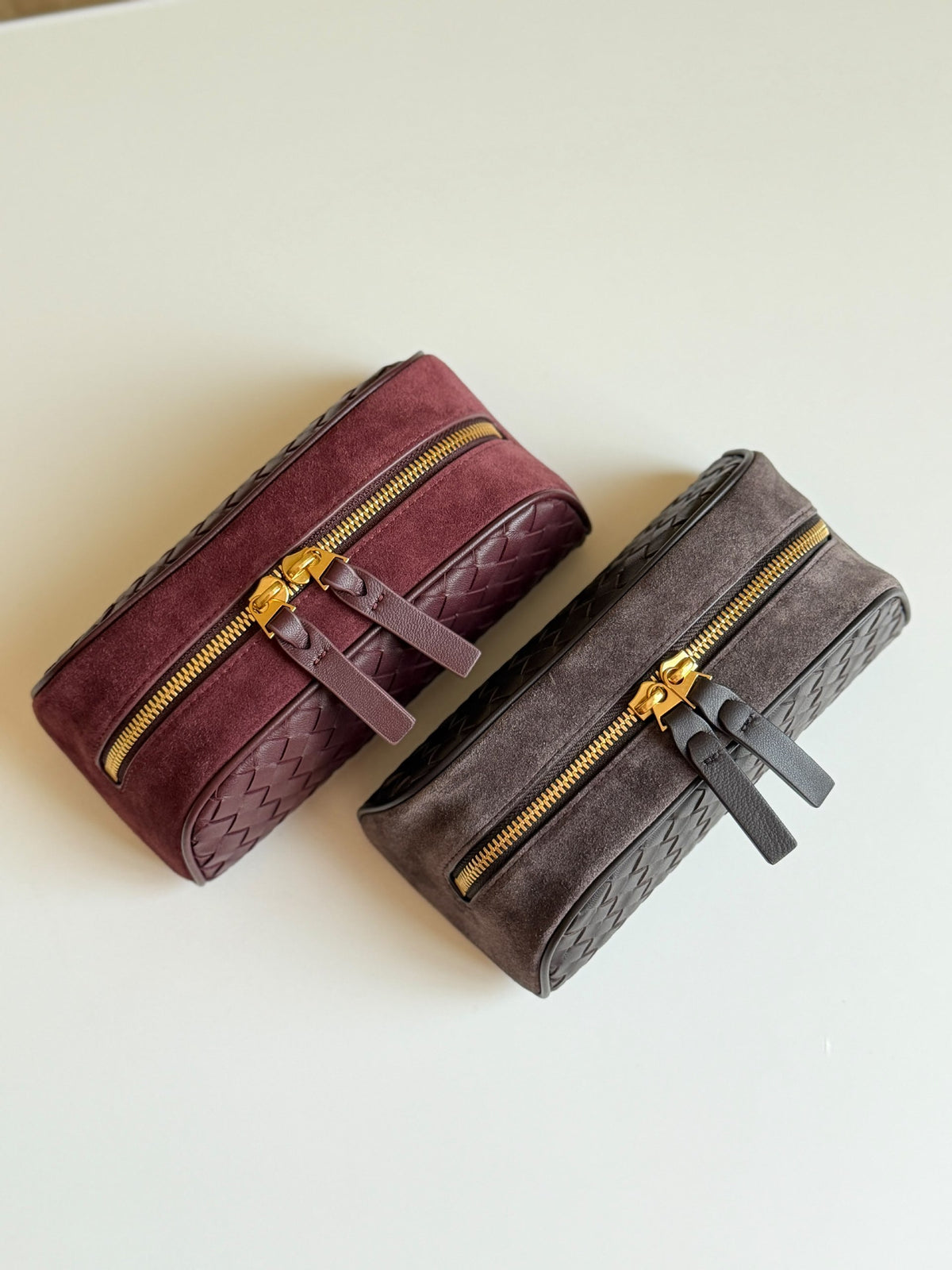 Bottega Veneta Wash Bag - Burgundy, Dark Grey